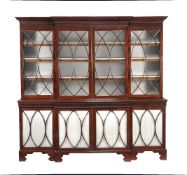 A mahogany library bookcase in George III style