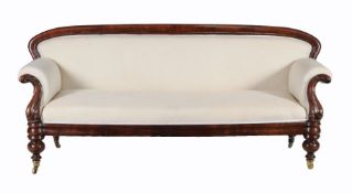 A Victorian mahogany and upholstered sofa