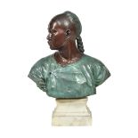 Jean-Baptiste Carpeaux, (French 1827 - 1875), Le Chinois No.2, a patinated bronze bust of a Chinese