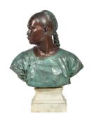 Jean-Baptiste Carpeaux, (French 1827 - 1875), Le Chinois No.2, a patinated bronze bust of a Chinese