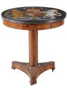 A mahogany pedestal centre table