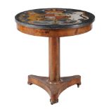 A mahogany pedestal centre table