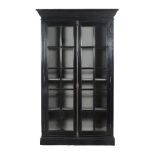 A French ebonized and glazed bookcase vitrine