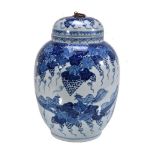 A Chinese blue and white jar and cover