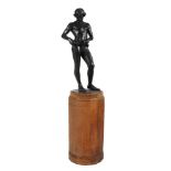 Mathieu Molitor, (German 1873 - 1929), a patinated bronze model of a youth, 'Gürtelbinder’