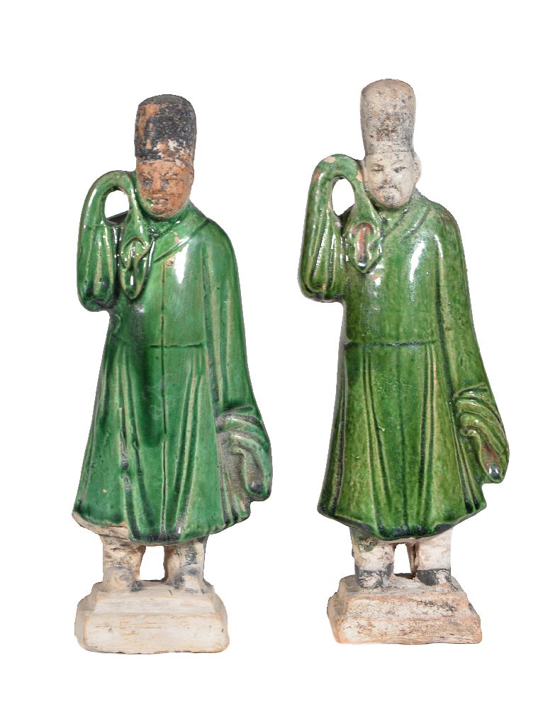 Two Chinese pottery figures of bearers - Image 2 of 6