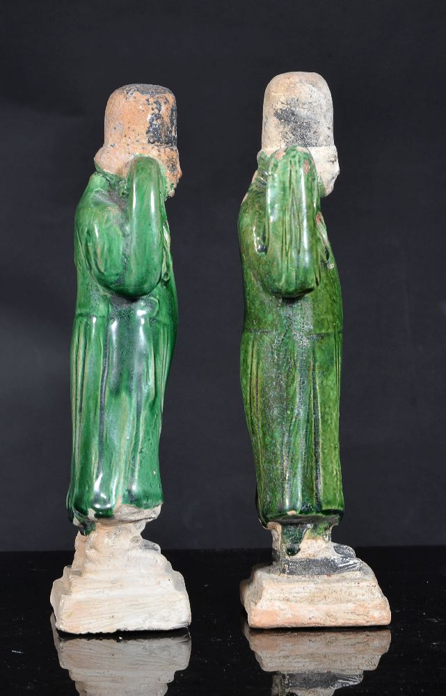 Two Chinese pottery figures of bearers - Image 3 of 6