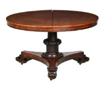 A Victorian figured mahogany centre table