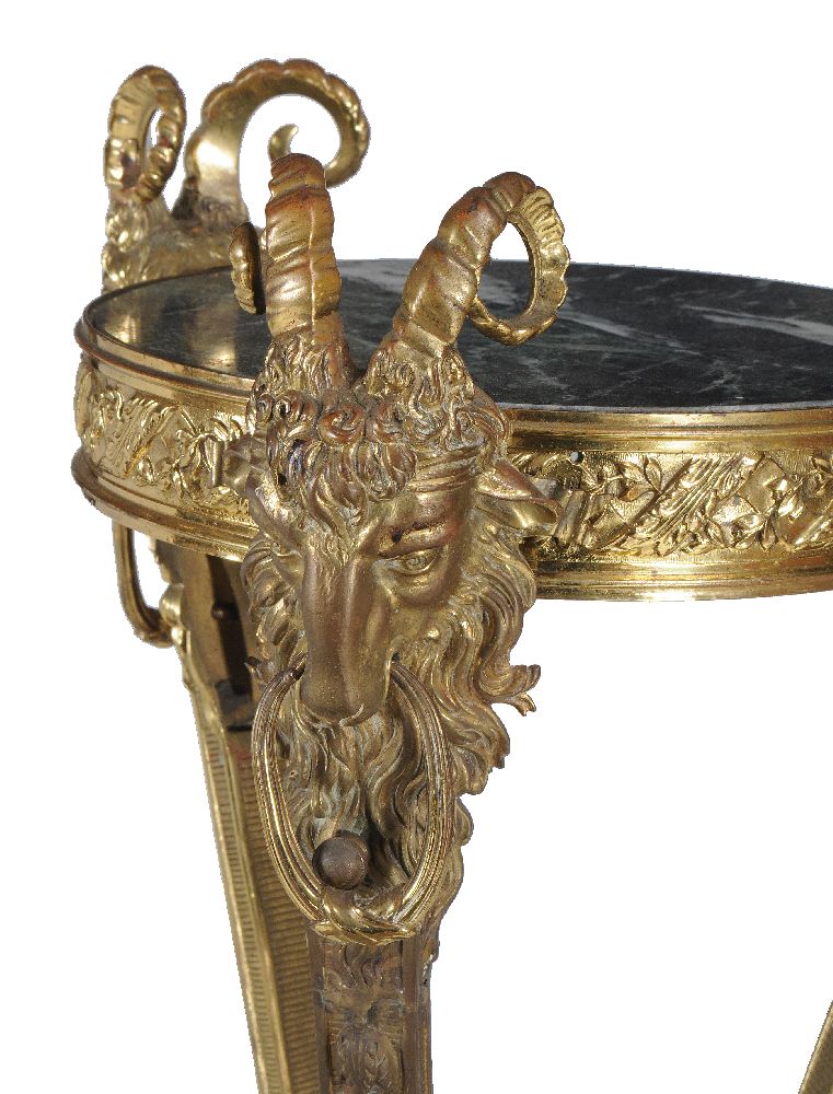 A gilt metal and marble inset torchere stand - Image 2 of 3
