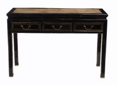 A Chinese black lacquered side table