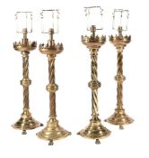 Two pairs of Gothic Revival table lamps