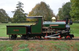 A well-engineered 10 ¼ inch gauge model of a Ffestiniog Type Hunslet saddle tank narrow gauge quarry