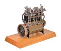 A well-engineered model of an overhead internal combustion four cylinder engine