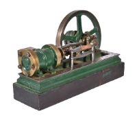 A vintage model of a horizontal live steam mill engine