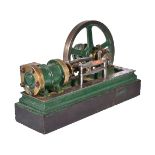 A vintage model of a horizontal live steam mill engine