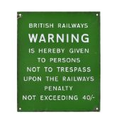 A Southern Railway sign