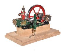 A well-engineered model of the horizontal live steam stationary engine ‘Unicorn”