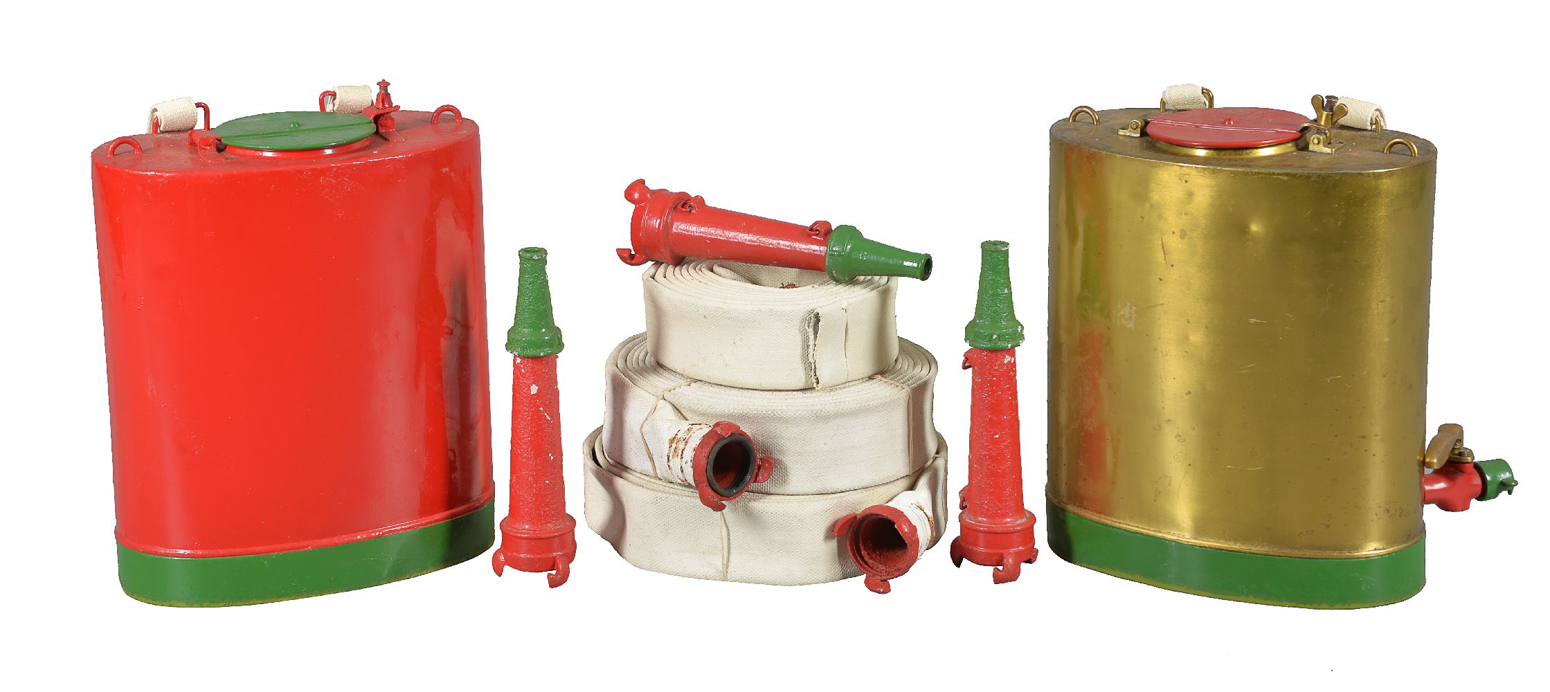 A collection of three naval fire hoses