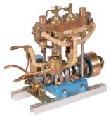 A well-engineered model of a twin simple vertical marine engine