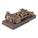 A Late Victorian twin simple horizontal live steam engine