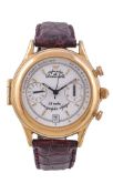 ϒ Unsigned,Gold plated chronograph wrist watch