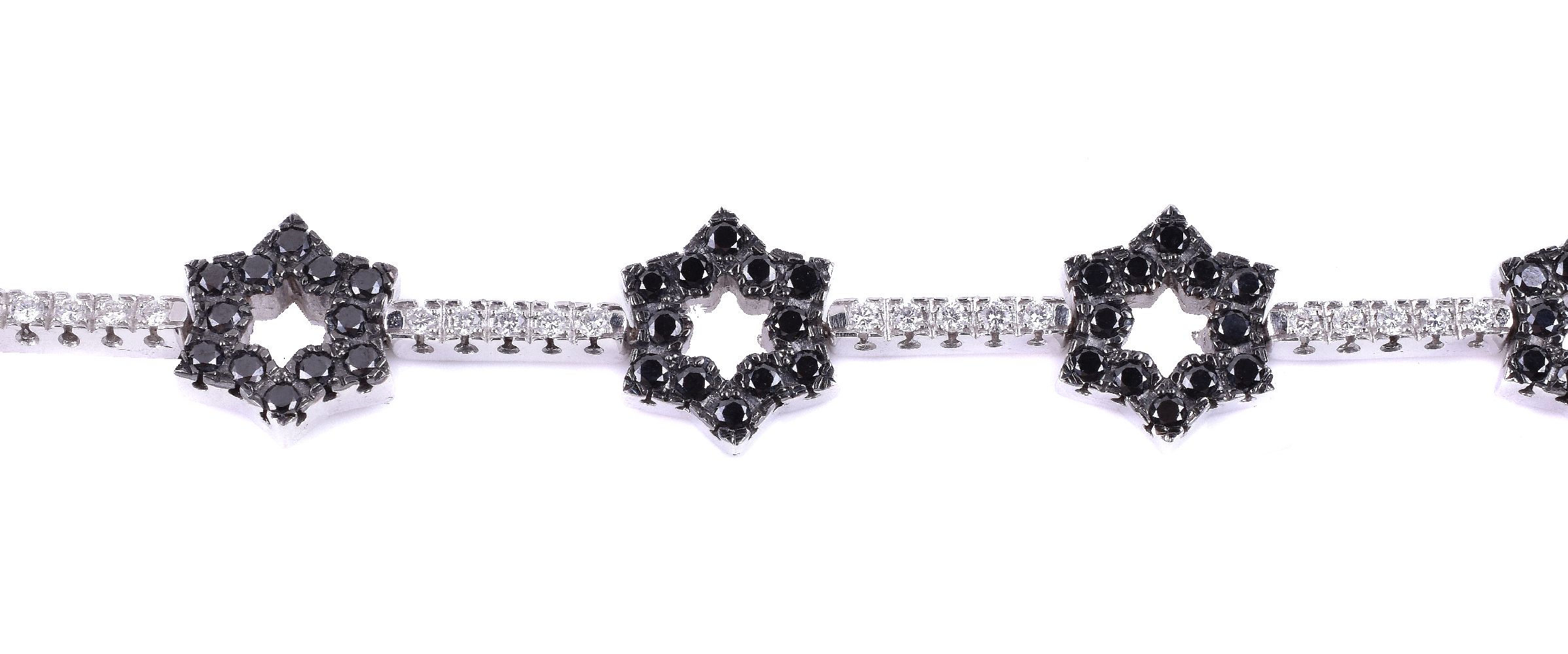 A diamond and black diamond bracelet - Image 2 of 2