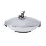 Georg Jensen, a Danish silver Grape pattern vegetable dish and cover