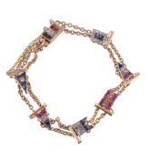 An Edwardian gem set burgee Dearest bracelet