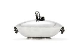 Georg Jensen, a Danish silver Grape pattern vegetable dish and cover