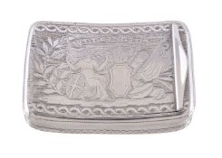 [Wellington interest] A late George III silver commemorative snuff box by William Pugh