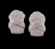 A pair of diamond earrings