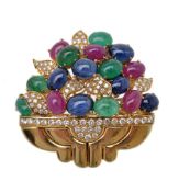 A multi gem set giardinetto brooch