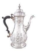 An early George III silver baluster coffee pot by William & James Priest