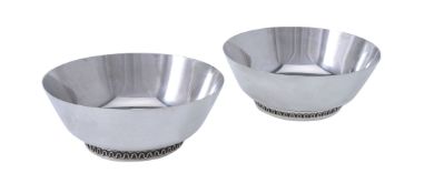 Georg Jensen, a pair of Danish silver bowls