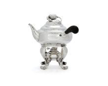 ϒ Georg Jensen, a Danish silver Blossom pattern kettle on stand