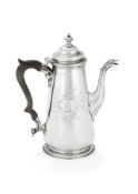 A late George II silver straight-tapered coffee pot