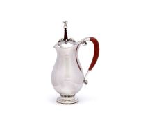 ϒ Georg Jensen, a Danish silver baluster chocolate pot or pitcher