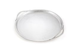 Georg Jensen, a Danish silver circular twin handled tray