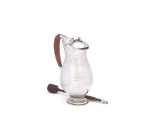 ϒ Georg Jensen, a Danish silver baluster chocolate pot or pitcher