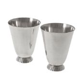 Georg Jensen, a pair of Danish silver Bernadotte vases