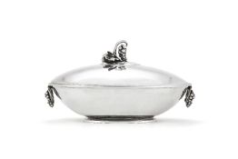 Georg Jensen, a Danish silver Grape pattern vegetable dish and cover