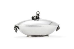 Georg Jensen, a Danish silver Grape pattern vegetable dish and cover