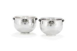 Georg Jensen, a pair of Danish silver Grape pattern bowls