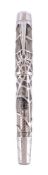 ϒ Montblanc, Magical Black Widow, 88, a limited edition white gold coloured skeleton fountain pen