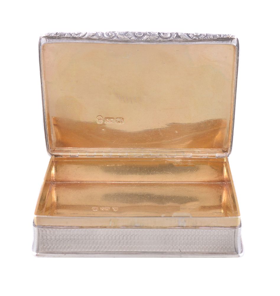 A William IV silver rectangular snuff box by Nathaniel Mills - Image 3 of 3