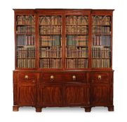 A George IV mahogany secretaire library bookcase