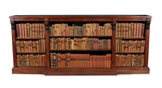 A George IV mahogany breakfront open bookcase