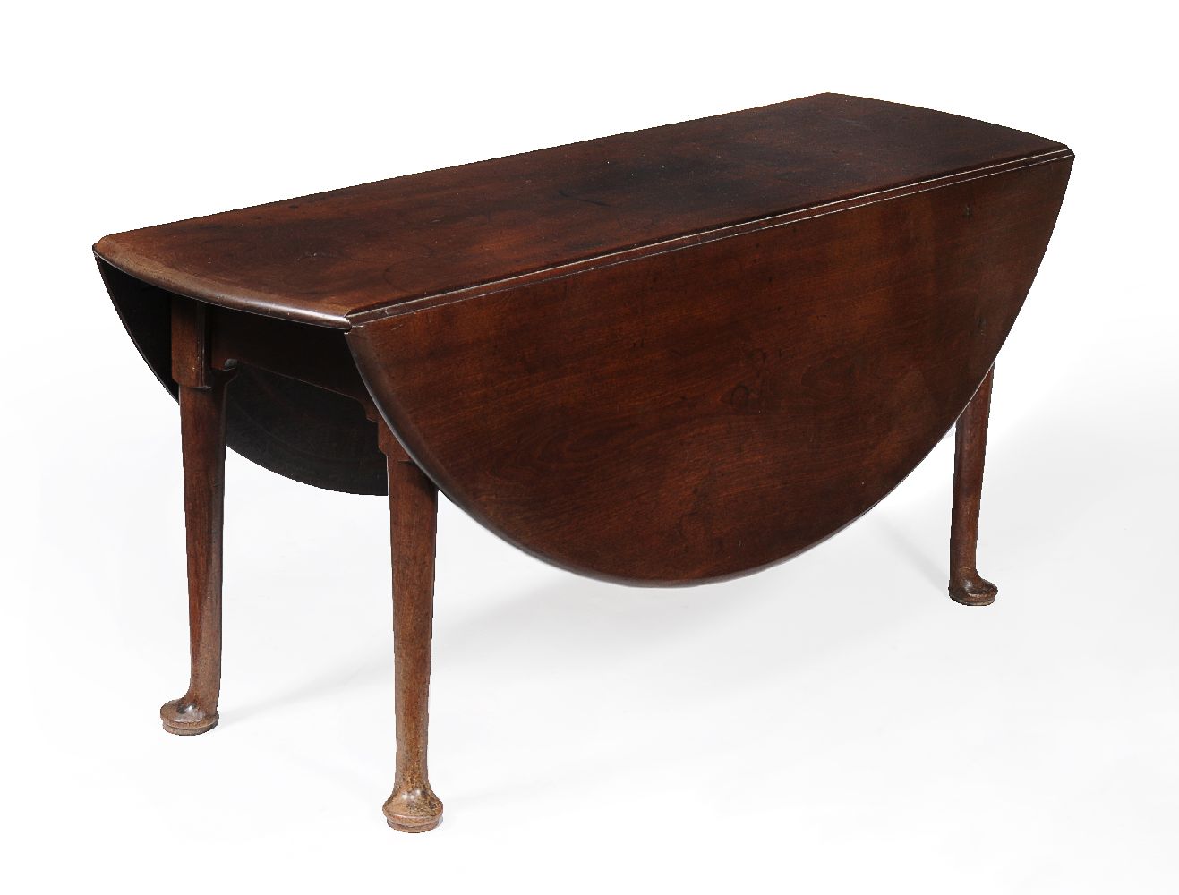 A George II mahogany oval drop leaf dining table - Image 2 of 3