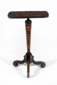 An Anglo-Dutch walnut, ebonised and specimen marquetry tripod table