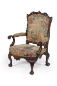 A George II 'red walnut' armchair